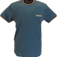 Lambretta Vallarta Blue 100% Cotton Tipped Pique Retro T Shirt