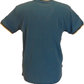 Lambretta Vallarta Blue 100% Cotton Tipped Pique Retro T Shirt