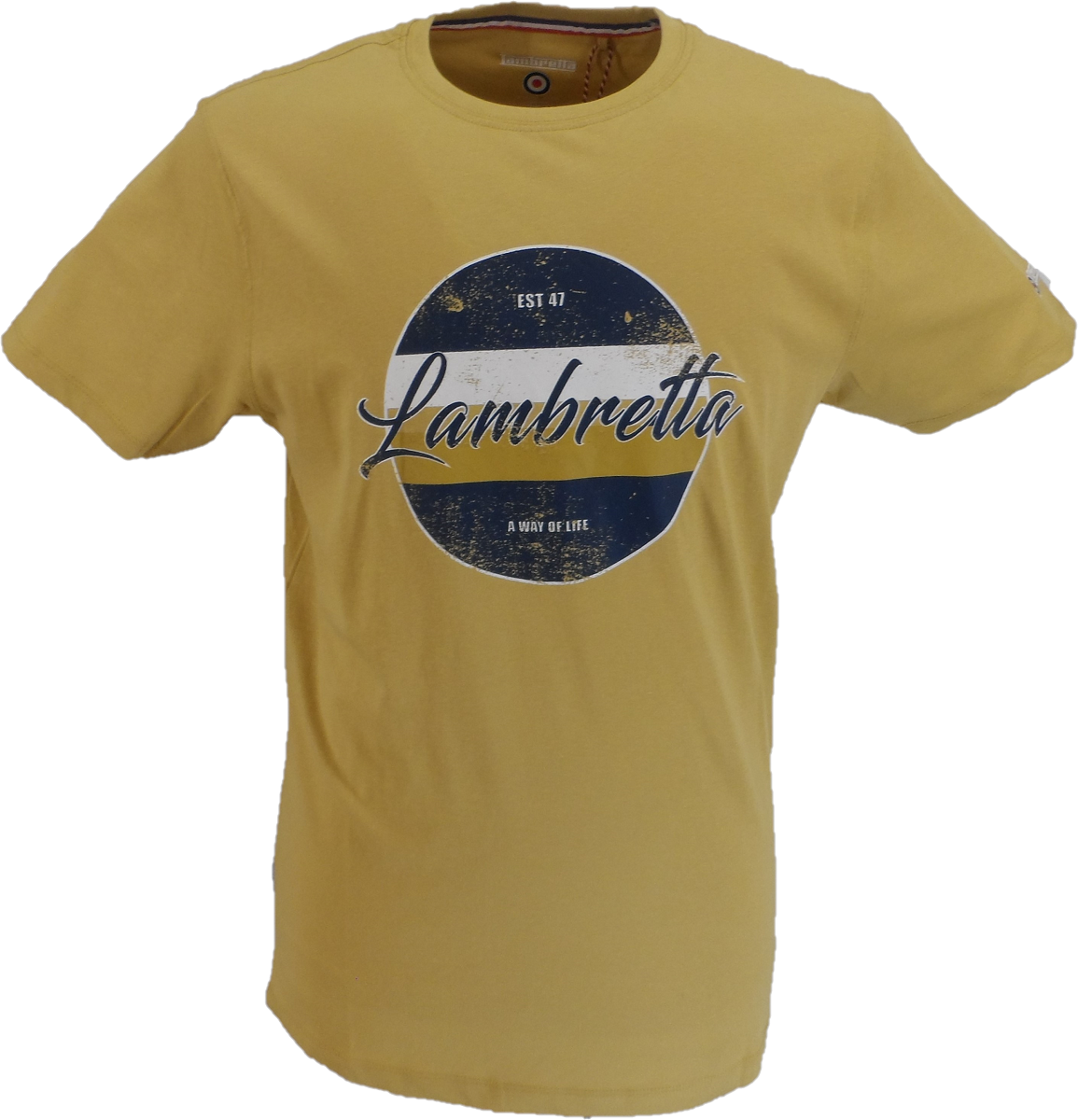 Camiseta con estampado retro vintage marrón arena Lambretta