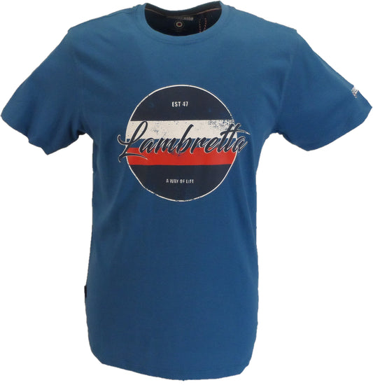 Dunkelblaues T-Shirt mit Retro-Vintage-Print Lambretta