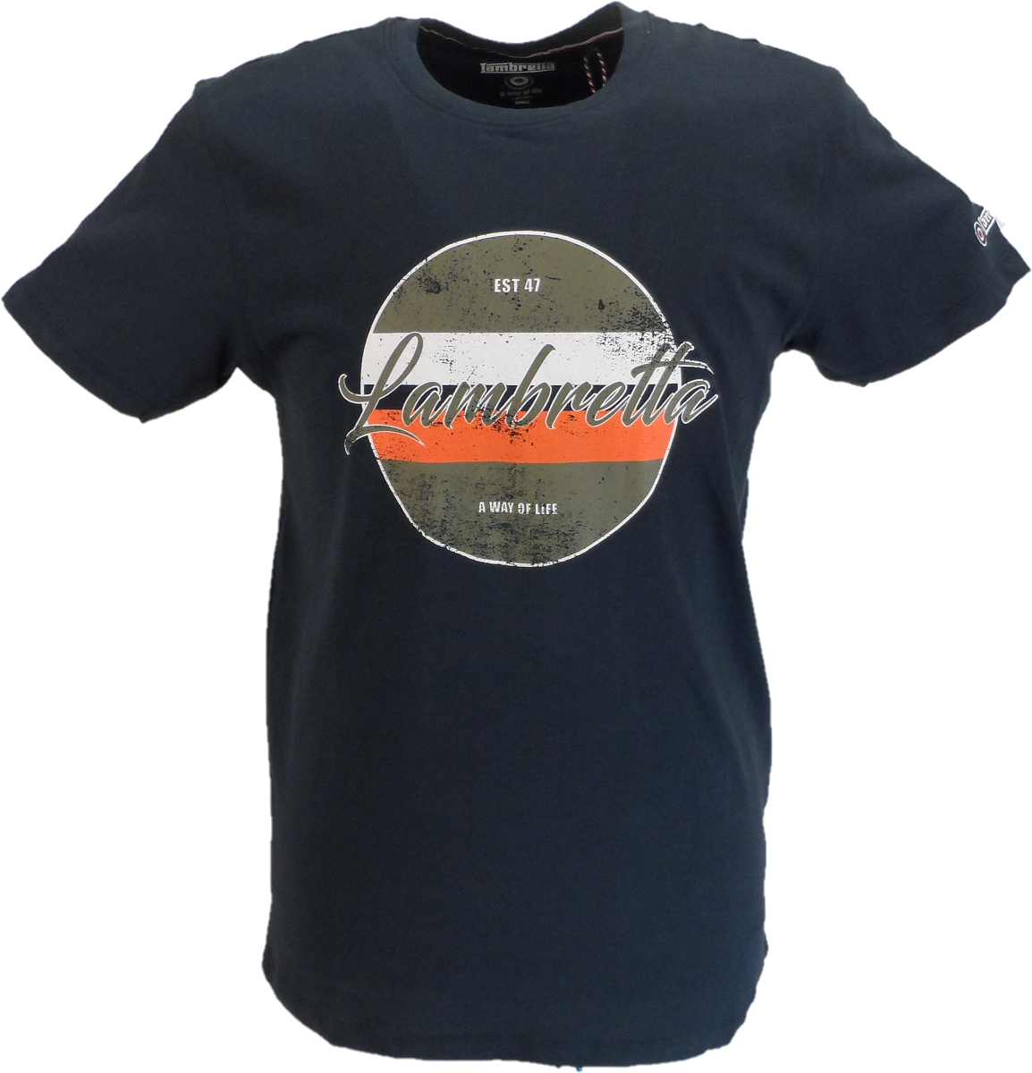 Lambretta Navy Blue Retro Vintage Print T-Shirt