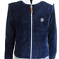 Trojan Records Mens Navy Blue Velour Marley Retro Track Tops