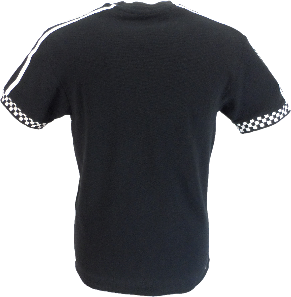 Trojan Mens Chequerboard Twin Stripe Ringer Pique Cotton T-Shirt