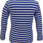 Run & Fly Herren-Retro-T-Shirt aus königsblauer und weißer Baumwolle mit langen Ärmeln