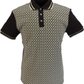 Ska & Soul Brown Geometric Panel Polo Spearpoint Collar Polo Shirt