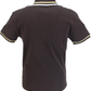 Ska & Soul Brown Geometric Panel Polo Spearpoint Collar Polo Shirt