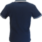 Ska & Soul Navy Blue Geometric Panel Polo Spearpoint Collar Shirt