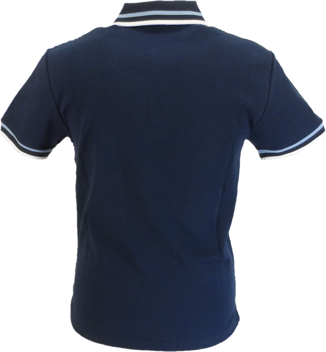 Ska & Soul Navy Blue Geometric Panel Polo Spearpoint Collar Shirt