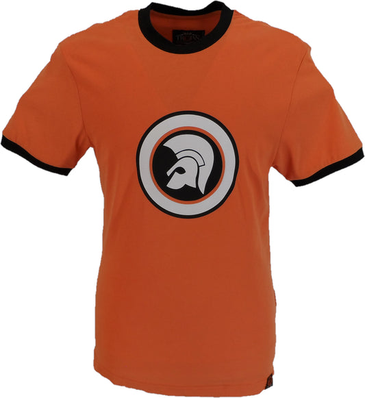 Camiseta Trojan records casco clasico naranja 100% algodon