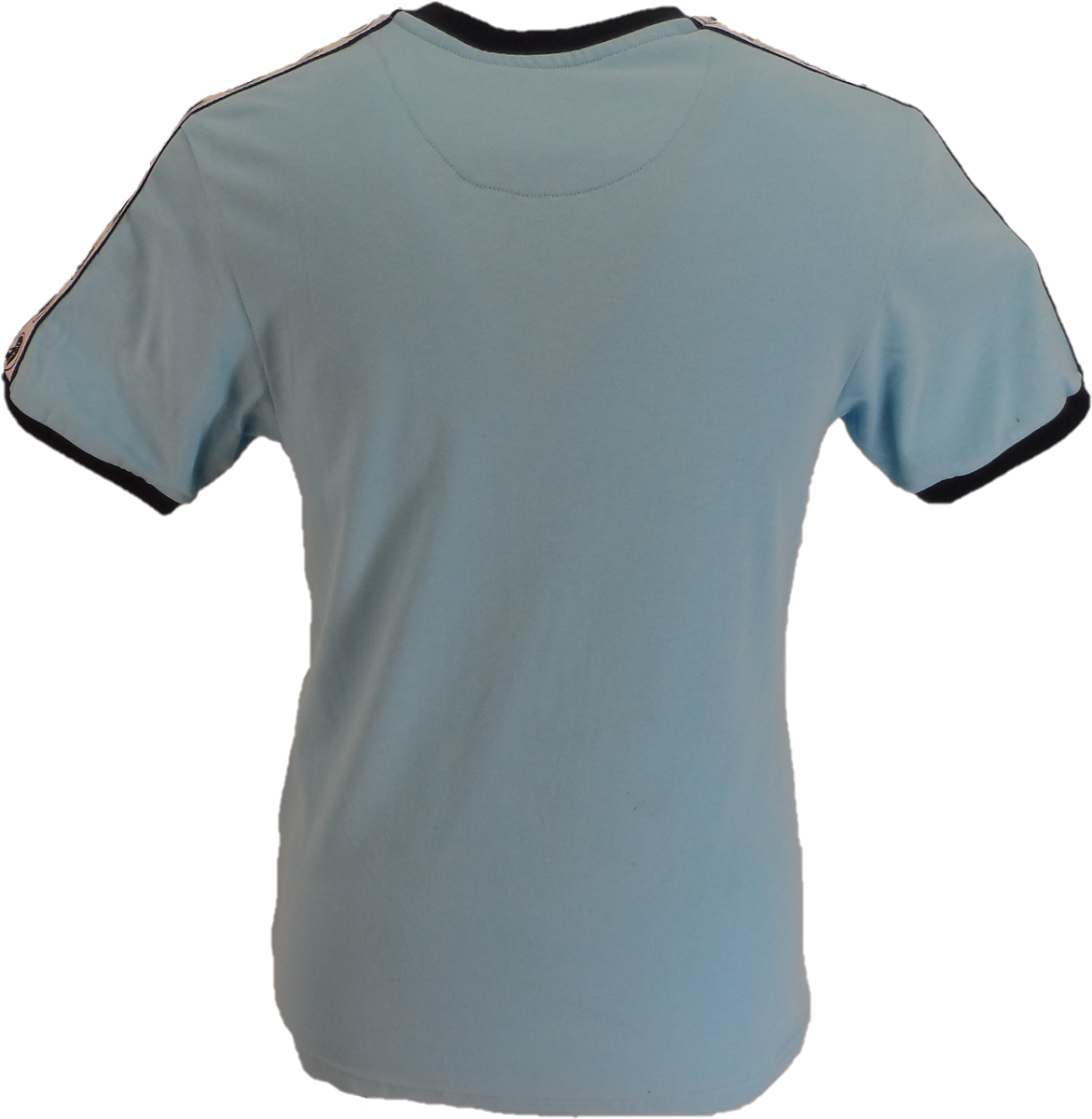 Trojan Records Mens Mint Blue Taped Sleeve Cotton Ringer T-Shirt
