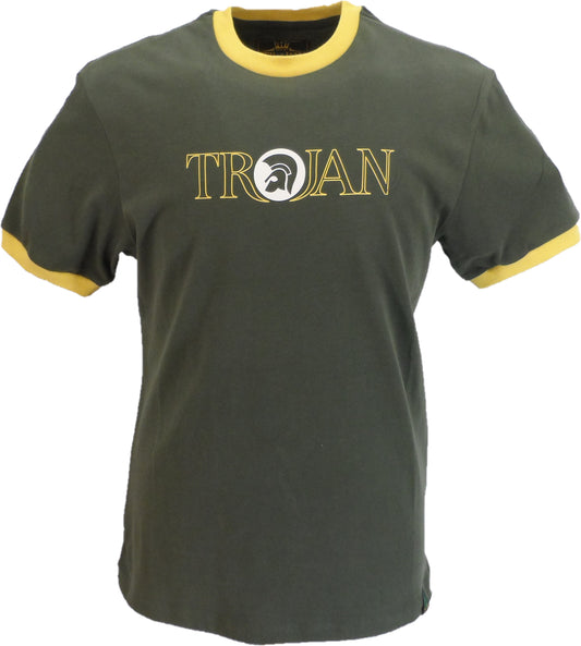 Trojan Records T-Shirt mit klassischem Helm-Umriss-Logo in Armeegrün