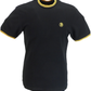 Trojan Herren-T-Shirt aus Piqué in Schwarz/Gold mit zwei Spitzen