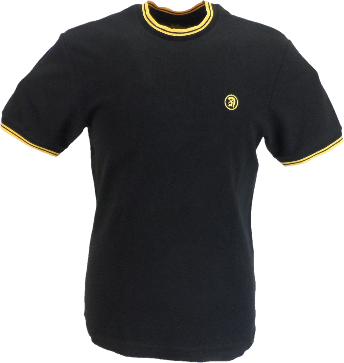 Trojan Mens Black/Gold Twin Tipped Pique T Shirt