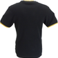 Trojan Herren-T-Shirt aus Piqué in Schwarz/Gold mit zwei Spitzen