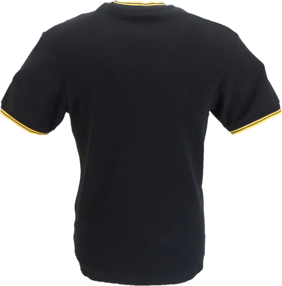 Trojan Herren-T-Shirt aus Piqué in Schwarz/Gold mit zwei Spitzen