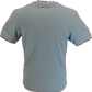 Trojan Mens Mint Blue Twin Tipped Pique T Shirt