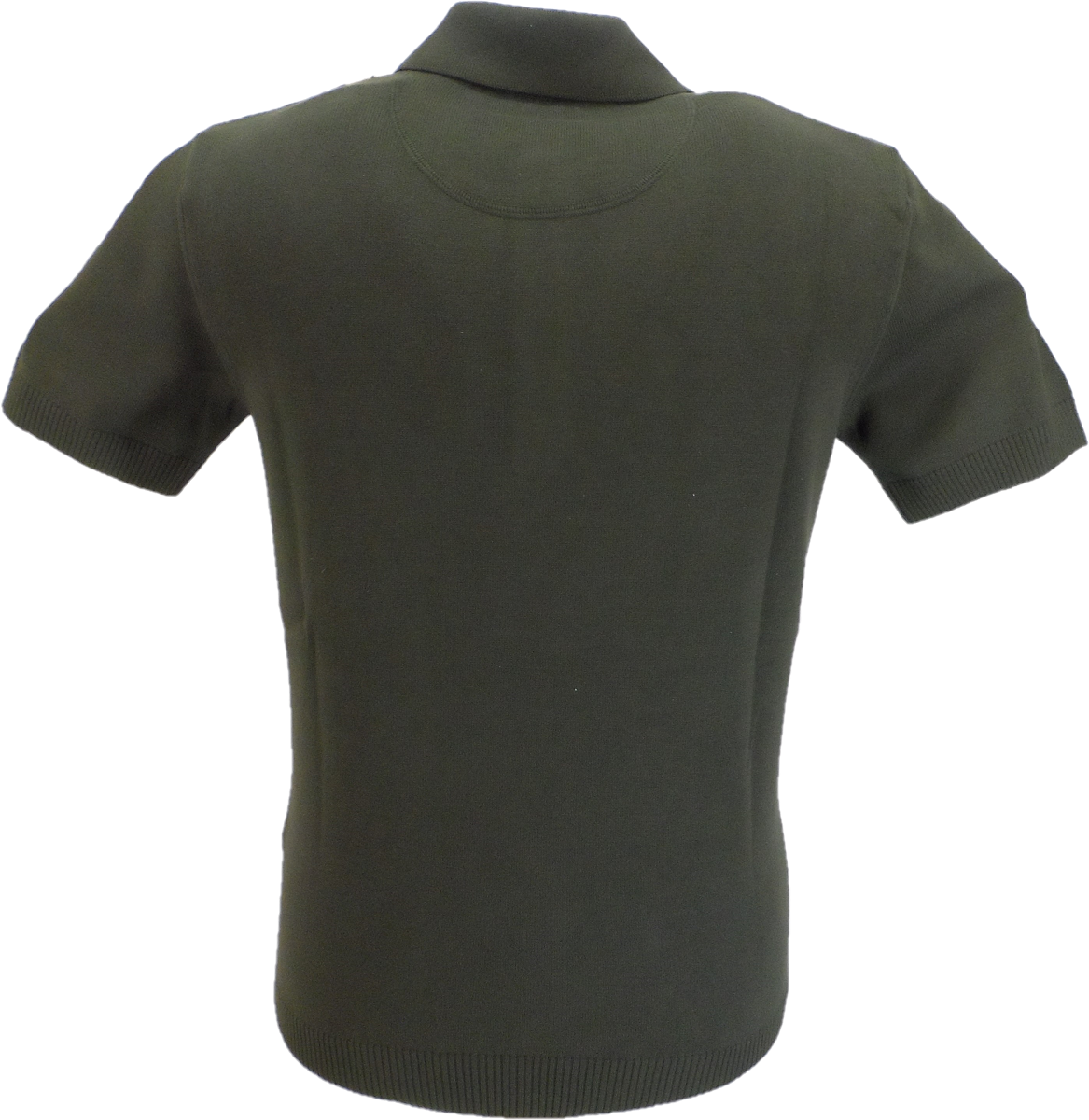 Trojan Records Army Green Argyle Fine Gauge Knitted Polo Shirt