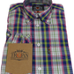 Trojan Mens Multi Check Button-down Short Sleeved Shirts and Pocket Square