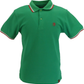 Trojan Records Mens Emerald Green Twin Tipped Polo Shirt