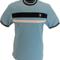 Trojan Herren-T-Shirt in Blau-Mint mit zwei Streifen vorne