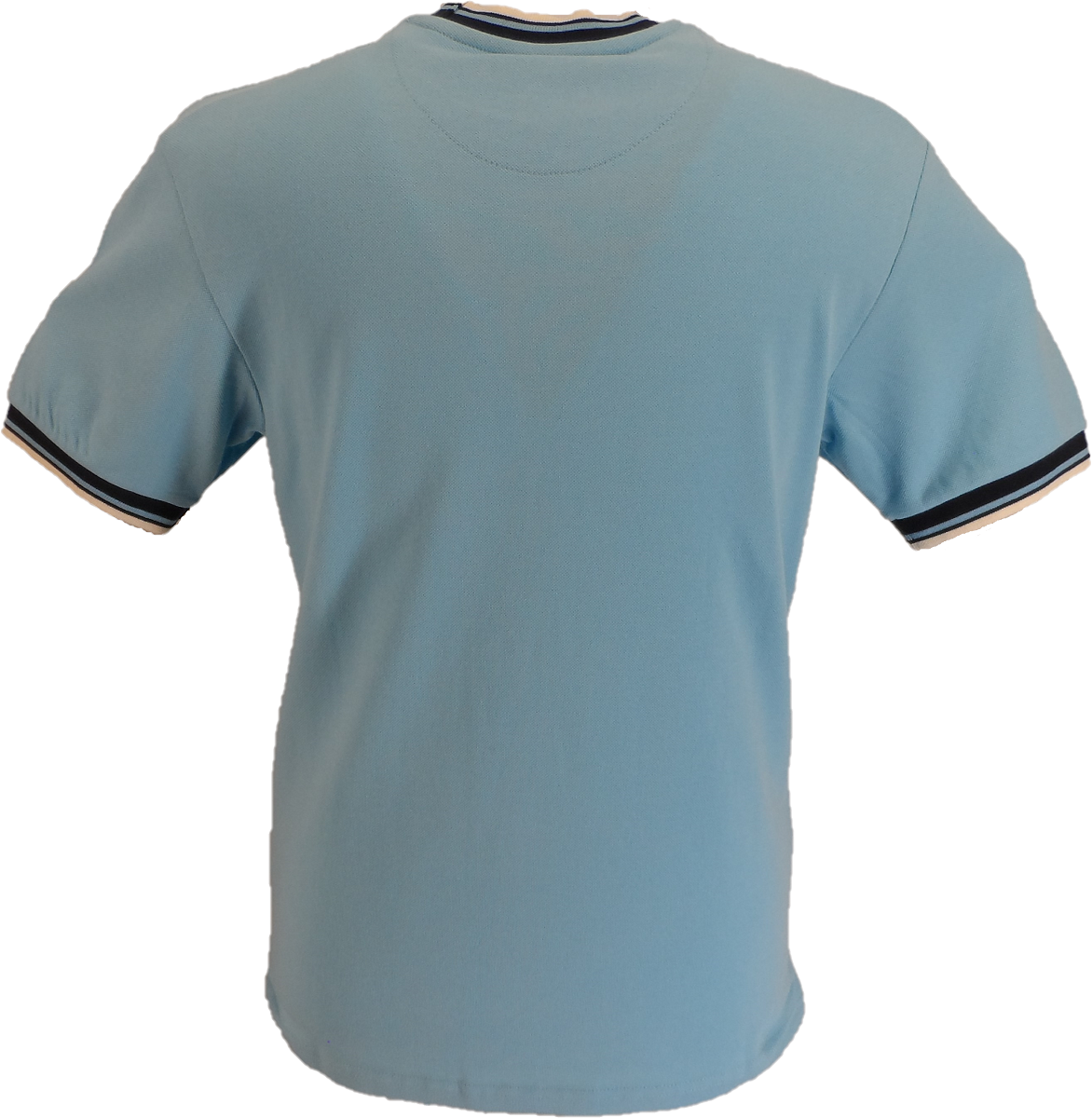 Trojan Mens Blue Mint Twin Stripe Front T-Shirt