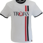 Trojan Records White Classic Twin Stripe 100% Cotton T-Shirt