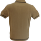 Trojan Mens Camel Brown Textured Knitted Polo Shirt