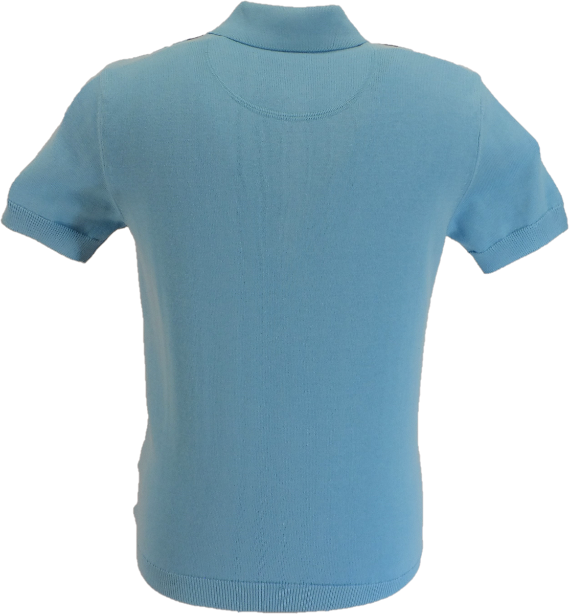 Polo Trojan Records in maglia fine a righe blu menta