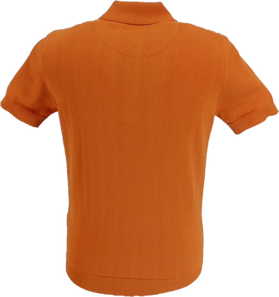 يسجل Trojan قميص بولو محبوك مخطط باللون البرتقالي