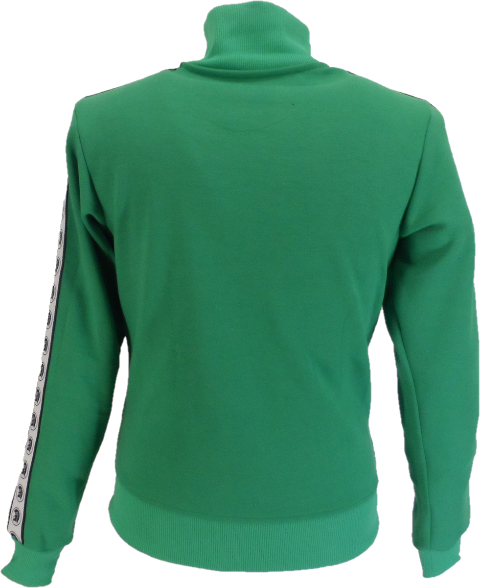 Trojan Records Mens Green Taped Sleeve Retro Track Tops