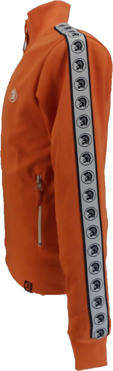 Trojan Records Mens Orange Taped Sleeve Retro Track Tops