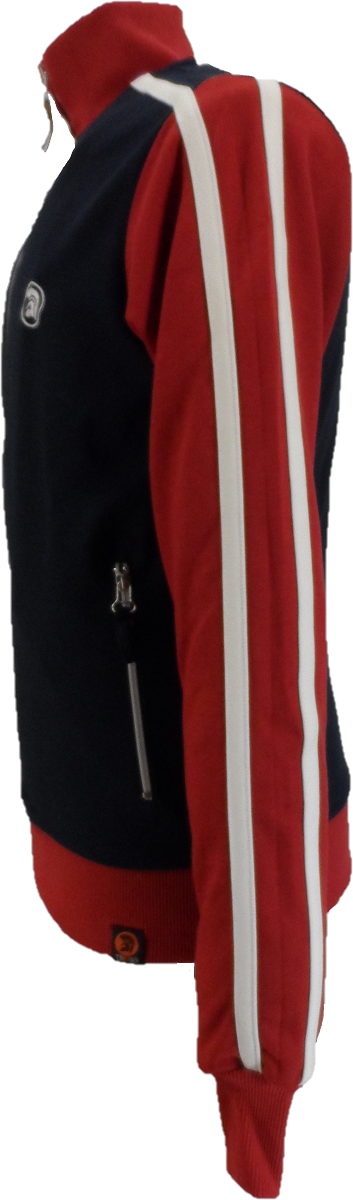 Trojan Records Mens Red and Navy Retro Track Tops