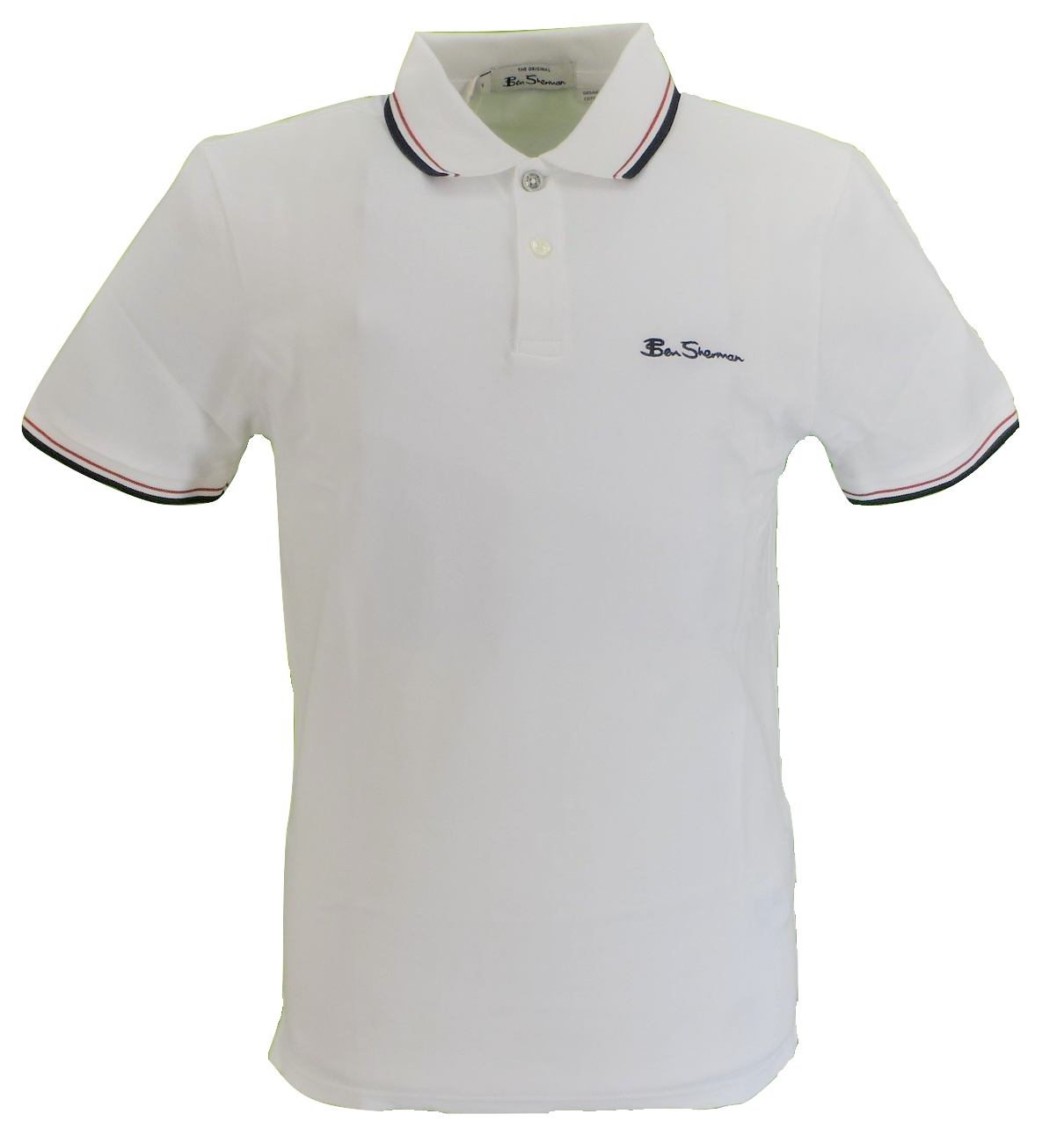 Ben Sherman Men's White Signature 100% Cotton Polo Shirt