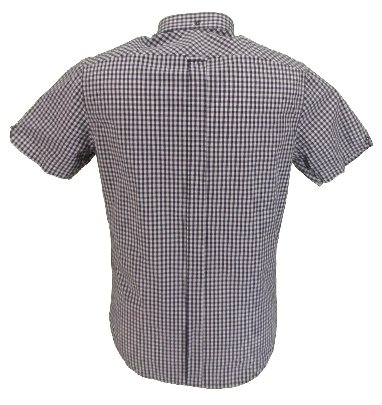 Ben Sherman Mens Dark Blue Gingham Check Short Sleeved Shirts …