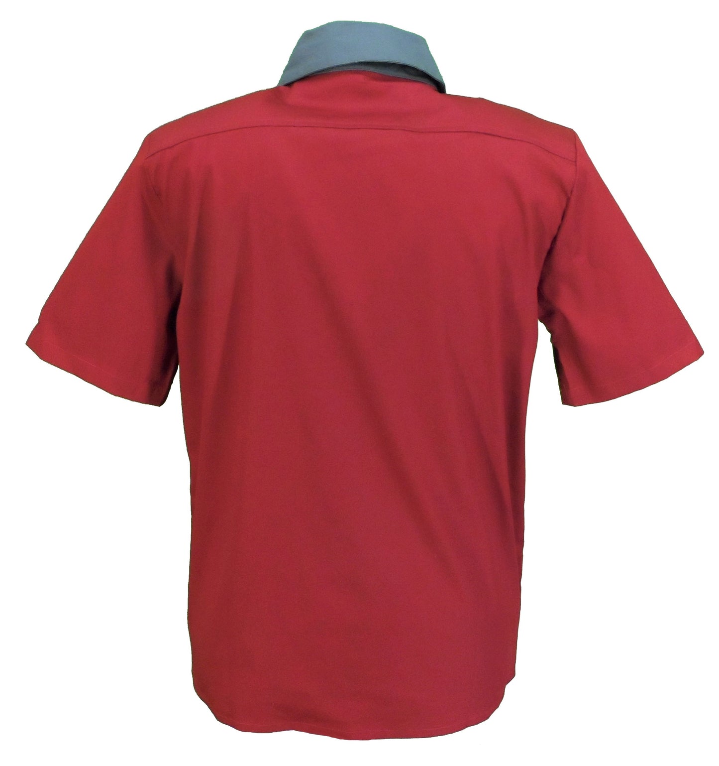 Mazeys Mens Retro Burgundy/Grey Rockabilly Bowling Shirts