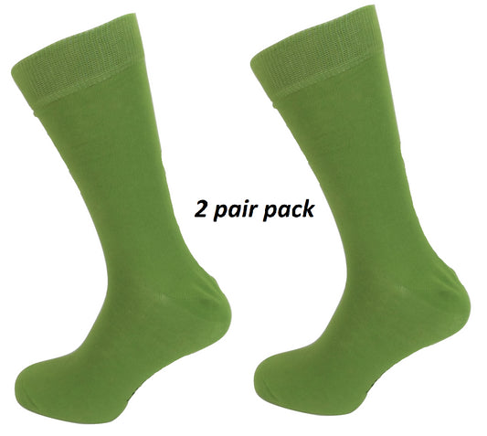Mens 2 Pair Pack Lime Green Retro Socks