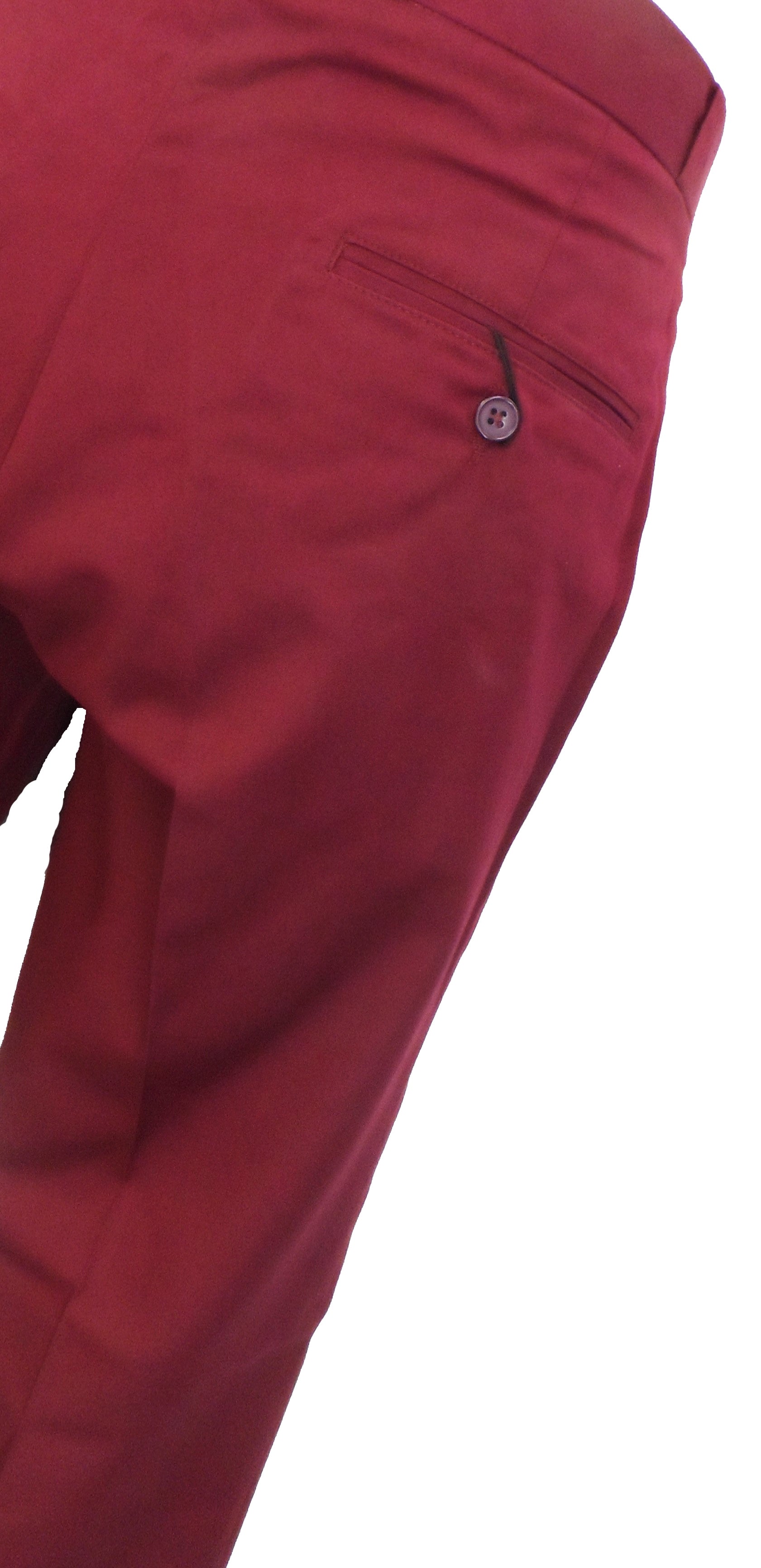 Burgundy 60S 70S Retro Mod Vintage Sta Press Trousers