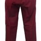 Burgundy 60S 70S Retro Mod Vintage Sta Press Trousers