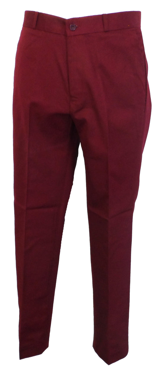 Burgundy 60S 70S Retro Mod Vintage Sta Press Trousers