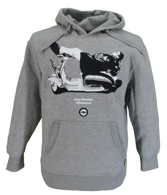 Stomp Mens Grey Lazy Sunday Retro Hoodies