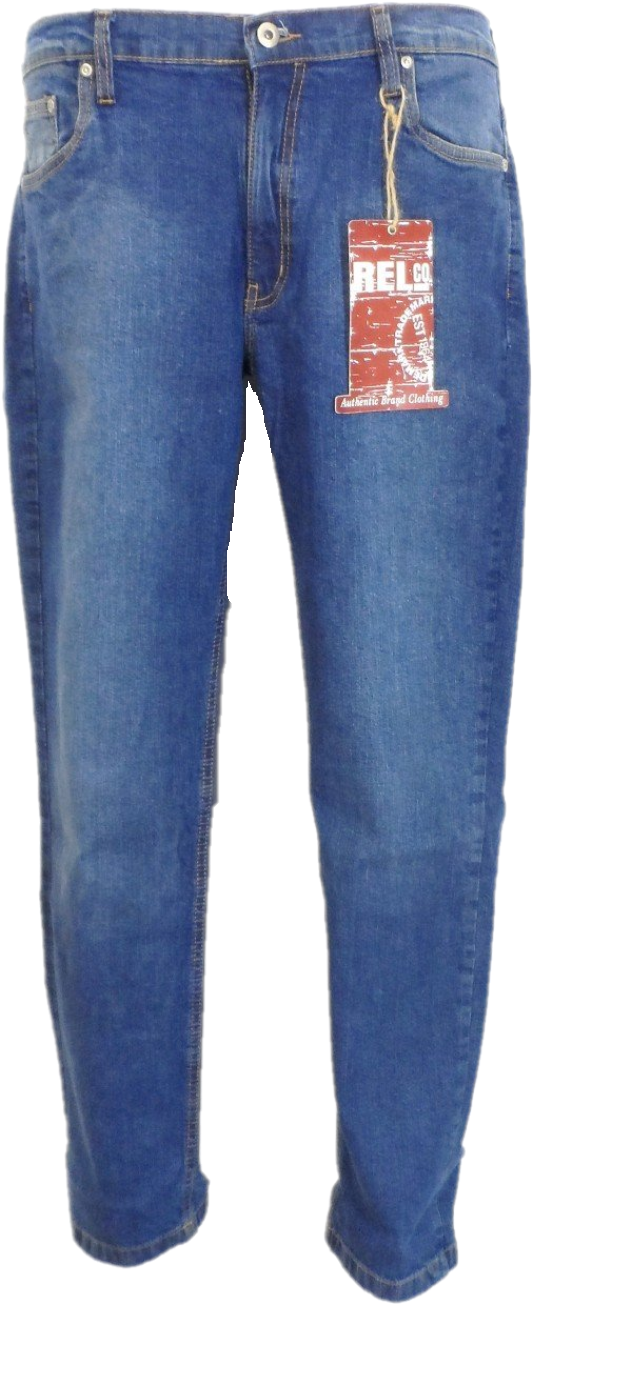 بنطال جينز ضيق من تصميم Relco باللون الأزرق