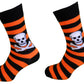 Dames 2 paires de chaussettes à rayures orange tête de mort et Socks croisés