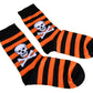 Dames 2 paires de chaussettes à rayures orange tête de mort et Socks croisés