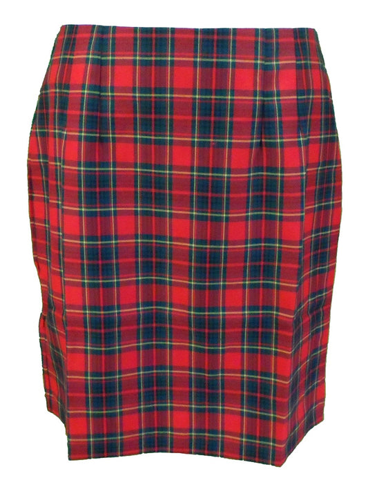 Relco Ladies Retro Red Tartan Pencil Skirt