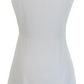 Mini-robe Modette blanche rétro pour femme des années 60, demi-cible