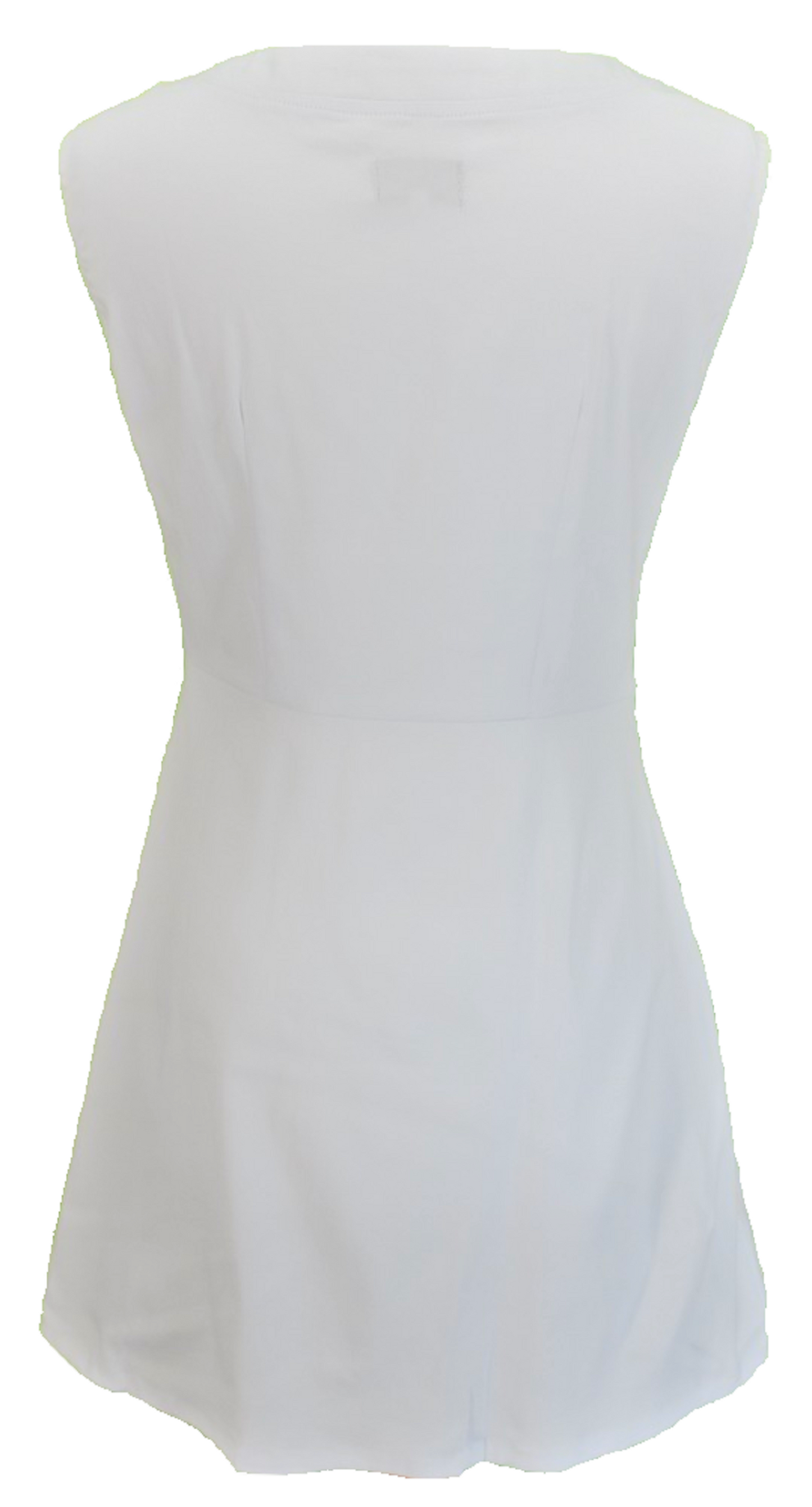 Damen Retro 60er Modette Half Target Weiß Mod Minikleid