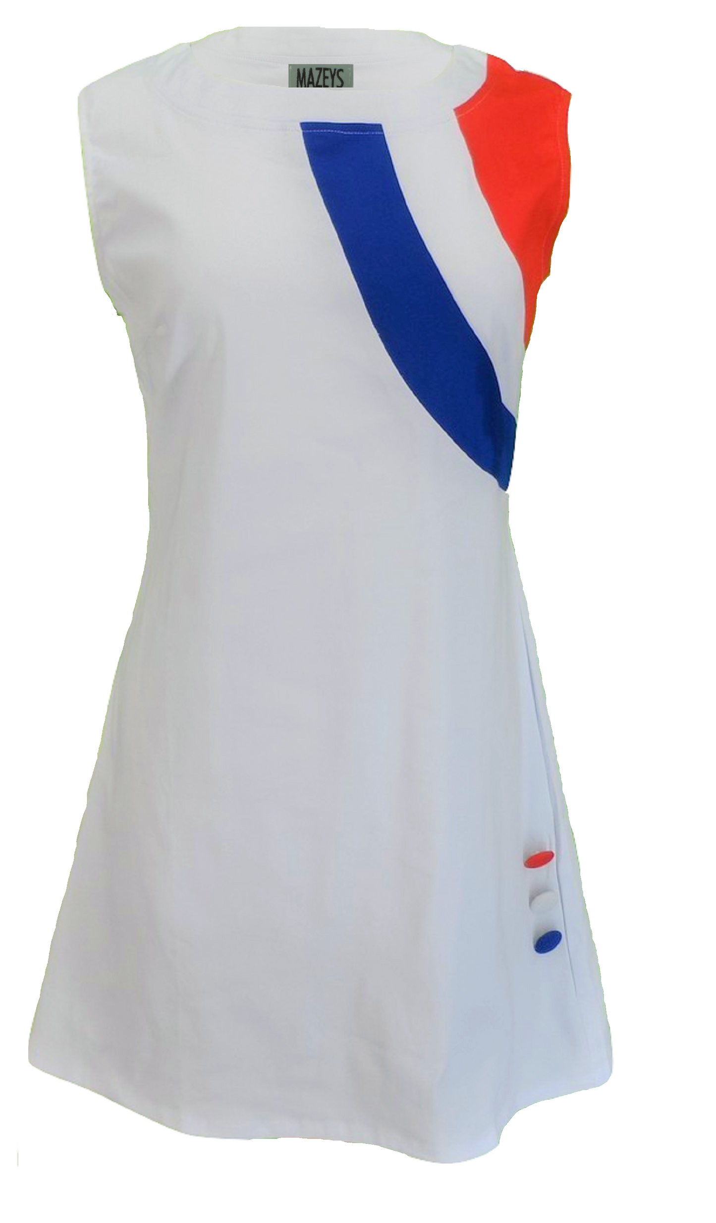 فستان Modette نصف مستهدف باللون الأبيض للسيدات من الستينيات