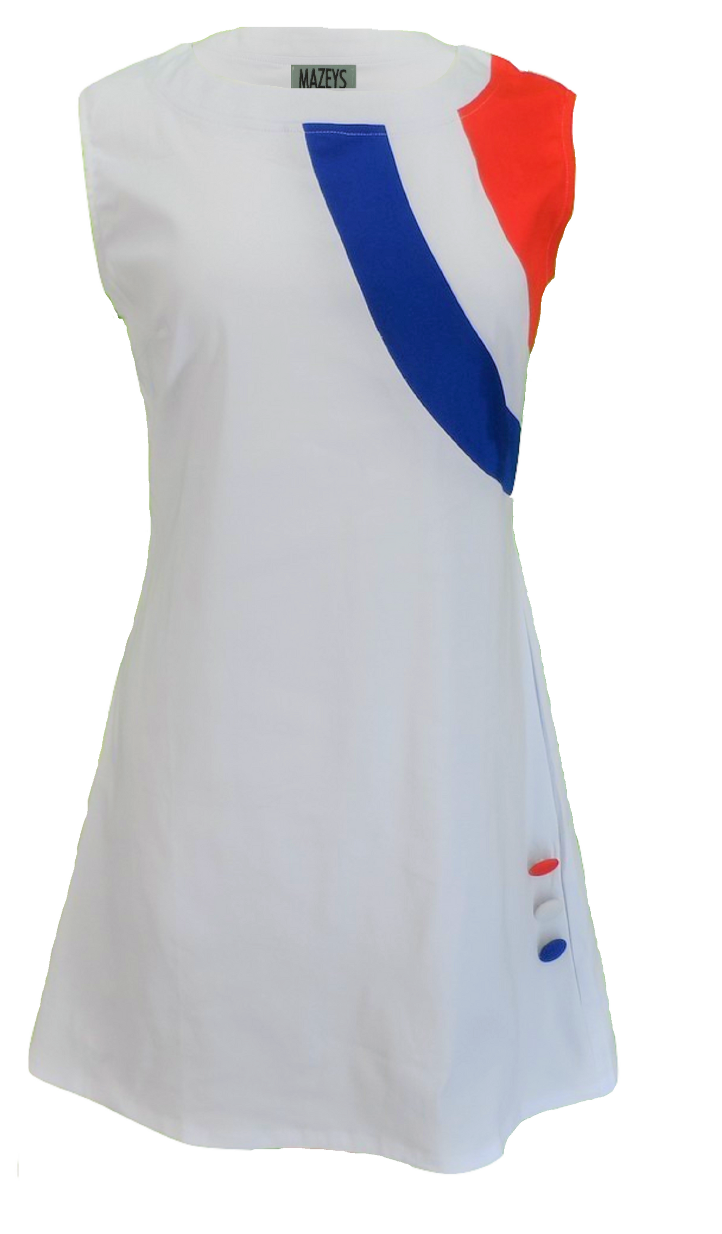 Ladies Retro 60's Modette Half Target White Mod Mini Dress