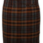 Relco Ladies Retro Rude Girl Grey/Tan Tartan Pencil Skirt