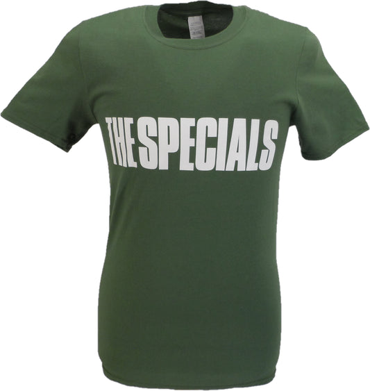 Mens Military Green Official The Specials Block Logo T Shirt